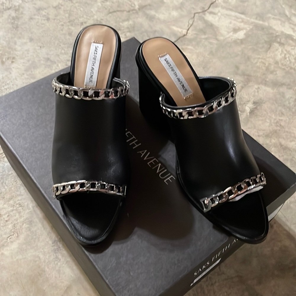 Saks fifth avenue mules black